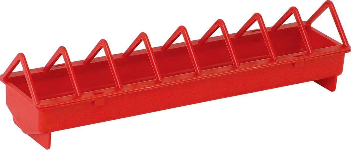 Voersilo - Kip - Kippenvoerbak Plastiek Draadgril S - 51x12x12,5cm - 1st från Duvo+ i Röd – produktbild