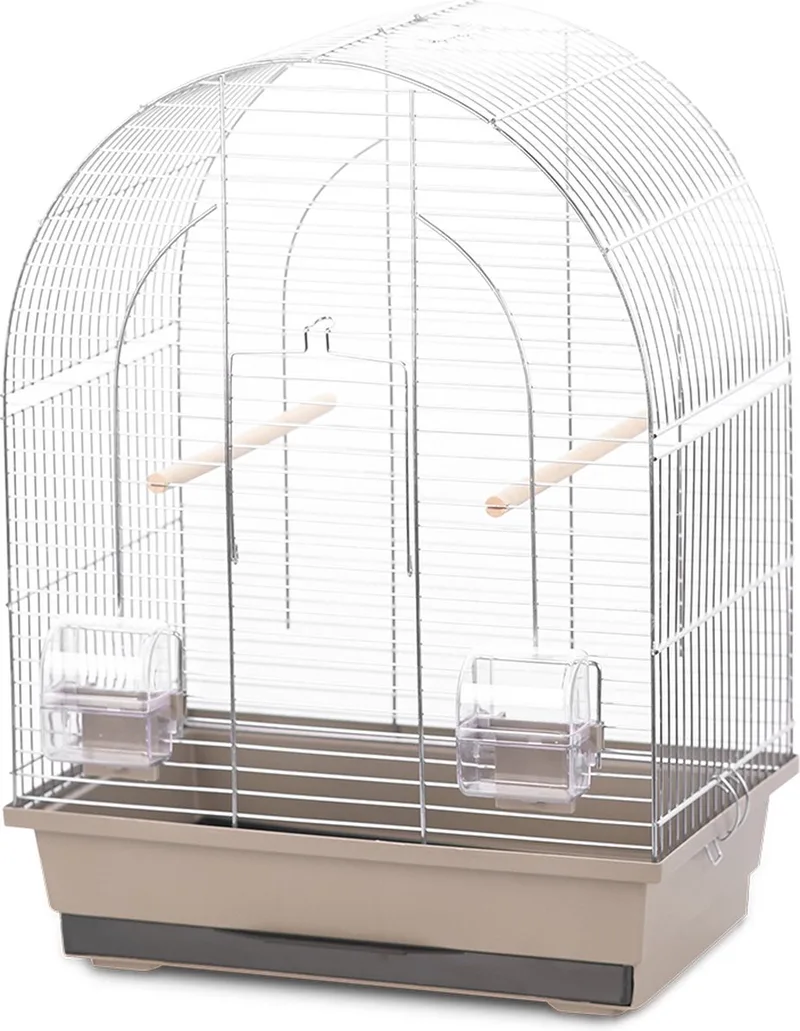 Vogelkooi Duvo Natural Lusi 1 – Mokka/Chroom Binnenkooi voor Parkieten en Kanaries von Duvo+ in Mokka, Zinc – Produktfoto
