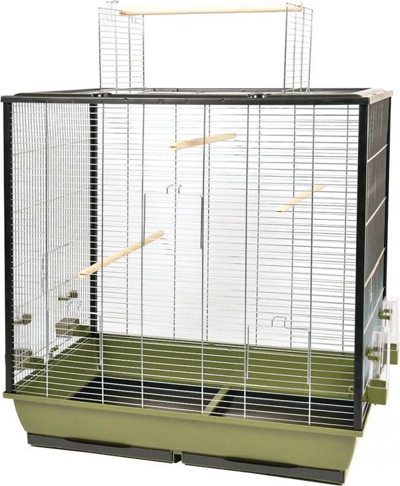 Vogelkooi natural fiona Olijfgroen/zinc 78x48x81,5cm von Duvo+ in Olijfgroen – Produktfoto