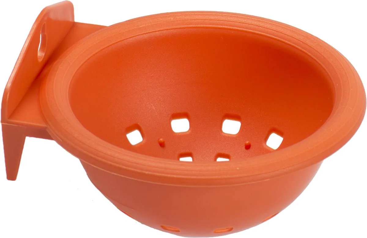 Vogelnest - Vogel - Nestje Plastiek Met Muurhaak 11,5x5,5cm - 1st fra Duvo+ i Orange – produktbillede
