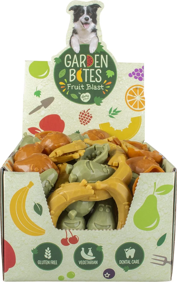 Voordeelverpakking : Garden bites fruity friends gemengde kleuren M - 8,5cm - 60 stuks van Duvo+ – productfoto
