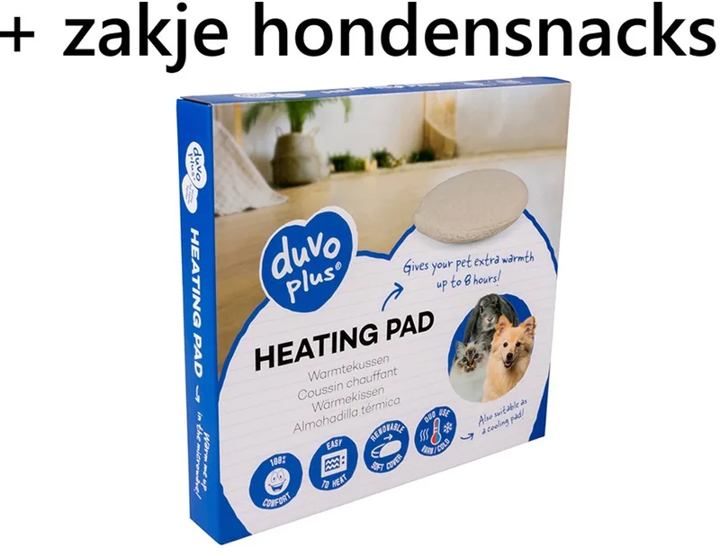 Warmteschijf - koelteschijf 25 cm - voor pups- kittens en andere kleine diertjes - op te warmen met magnetron - ** + ** zakje hondensnacks de Duvo+ en Rouge – photo produit