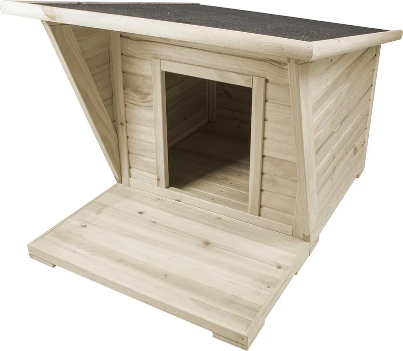 Woodland hondenhok bungalow pinus Houtkleurig 110x85x75cm de Duvo+ en Marron – photo produit