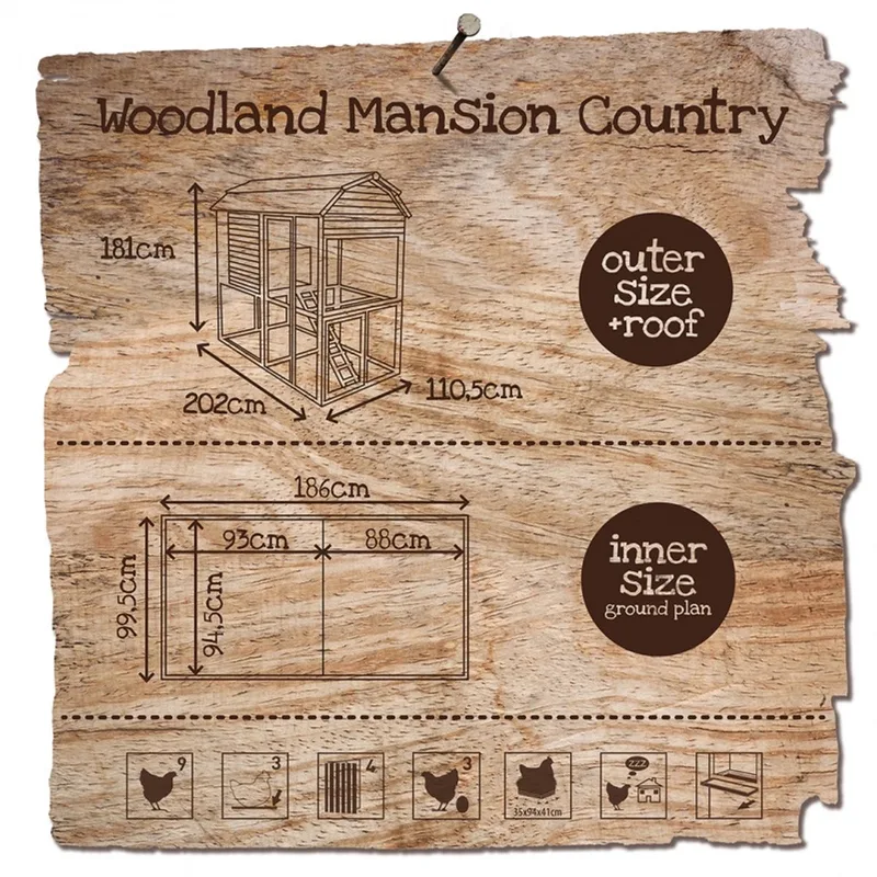Woodland kippenhok mansion country 202x110,5x181CM von Duvo+ in Beige, Braun – Produktfoto