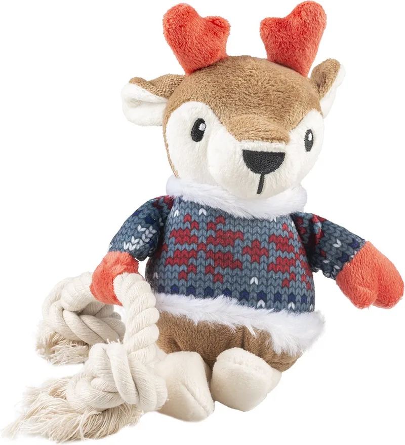 xmas pluche rendier katoen halter 19x15x24cm de Duvo+ en Multicolore – photo produit