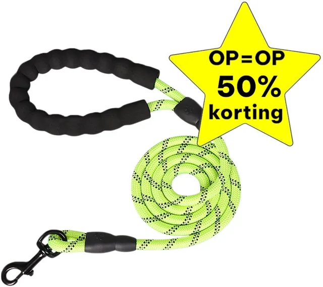 Reflecterende Hondenriem Soft Grip, Geel