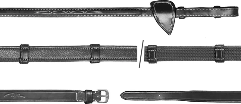 Dy'on 5/8'' Hunter Reins with 7 leather loops Full by Dy'on in Black – product photo