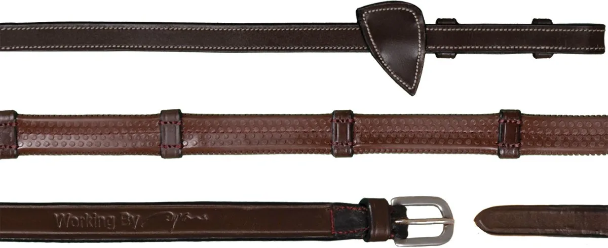Dyon 1/2 rubber teugel 7 stops Bruin - Full | Teugels paard von Dy'on – Produktfoto