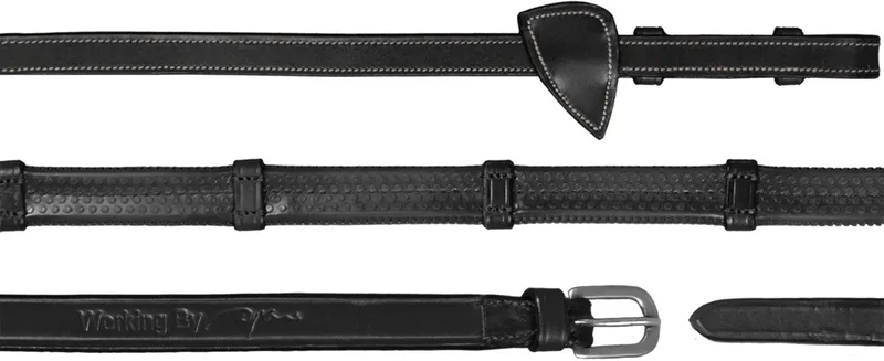 Dyon 1/2 rubber teugel 7 stops - Full | Teugels paard by Dy'on in Black – product photo