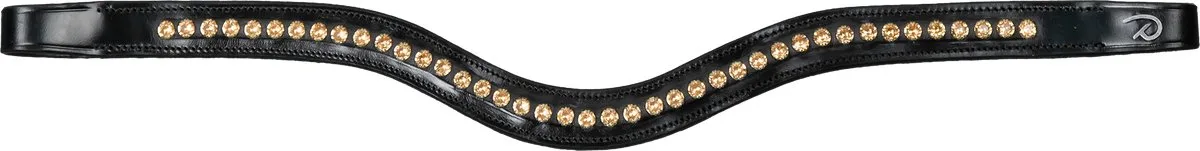 Frontriem Dy'on Gold Swarovski V-shave Nec by Dy'on in Black – product photo