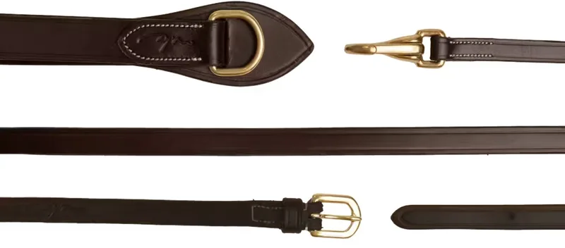 Full Leather Draw Reins 1/2 - D Collection Cob de Dy'on en Marron – photo produit