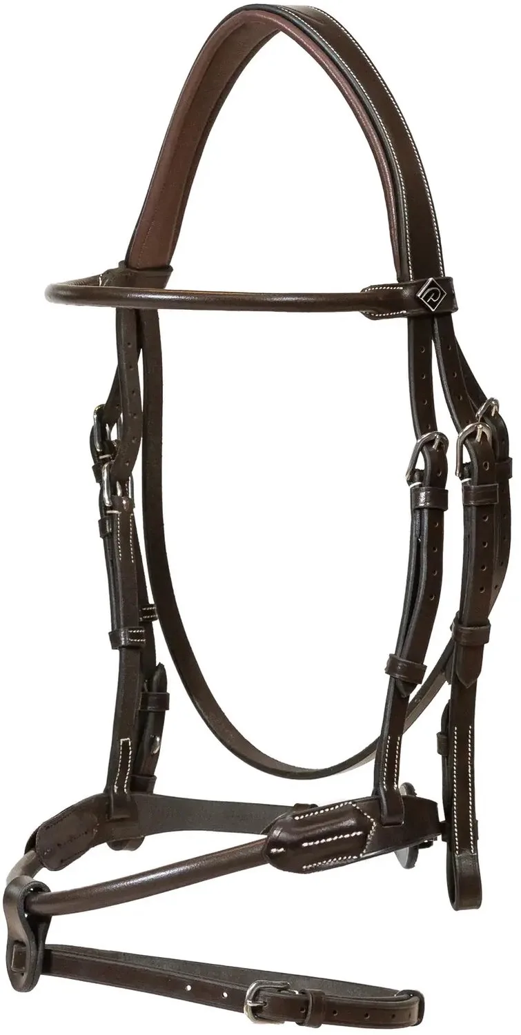 Ronde anatomische leren hoofdstellen Dy'on de Dy'on en Marron – photo produit