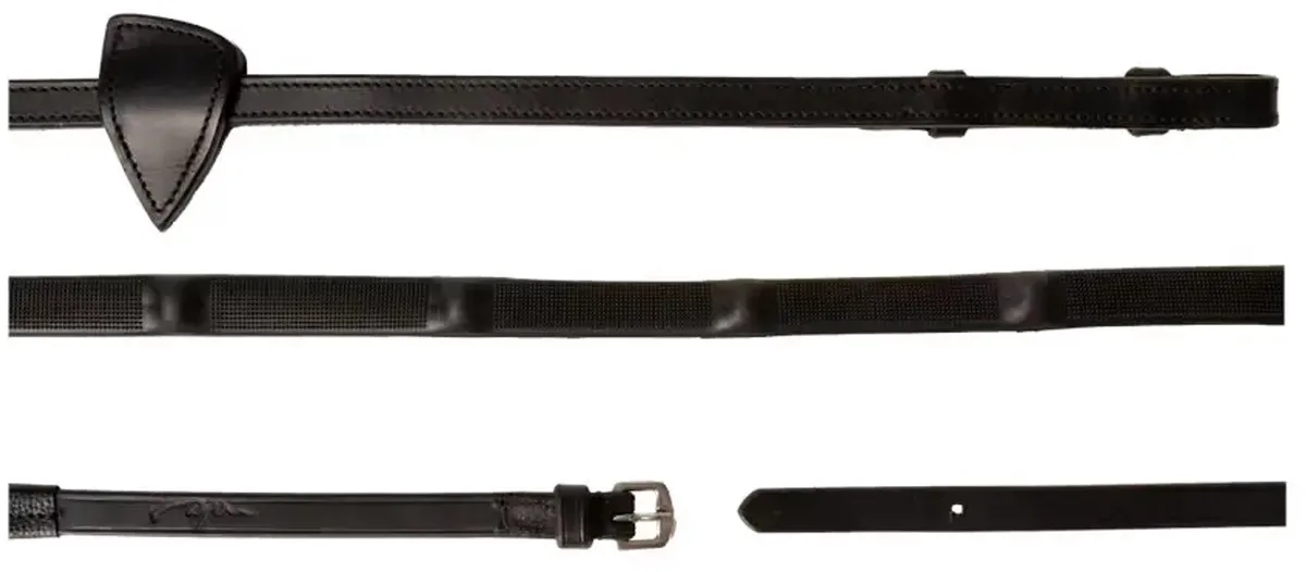 Rubber teugels voor paard 1/2 met 7 geïntegreerde stopjes Dy'on de Dy'on en Noir – photo produit