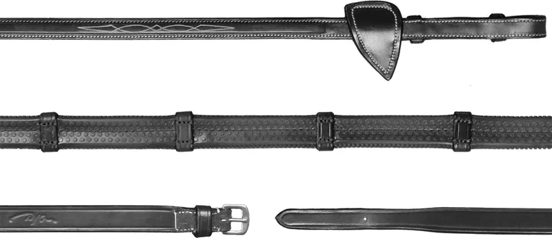 Teugels 1/2 Rubber Met Stops Usc - paard by Dy'on in Black – product photo