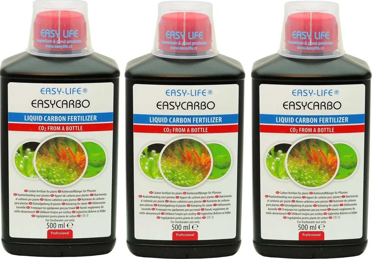 Easy Carbo - Koolstofvoeding - 500ml - 3 Stuks - Voordeelverpakking by Easy Life in Black – product photo