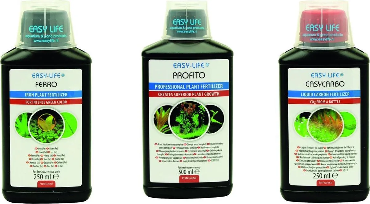 Easy-Life 250ml Profito + Carbo + Ferro (Plantenvoeding, koolstof, ijzer) Waterplantenset de Easy Life en Noir – photo produit
