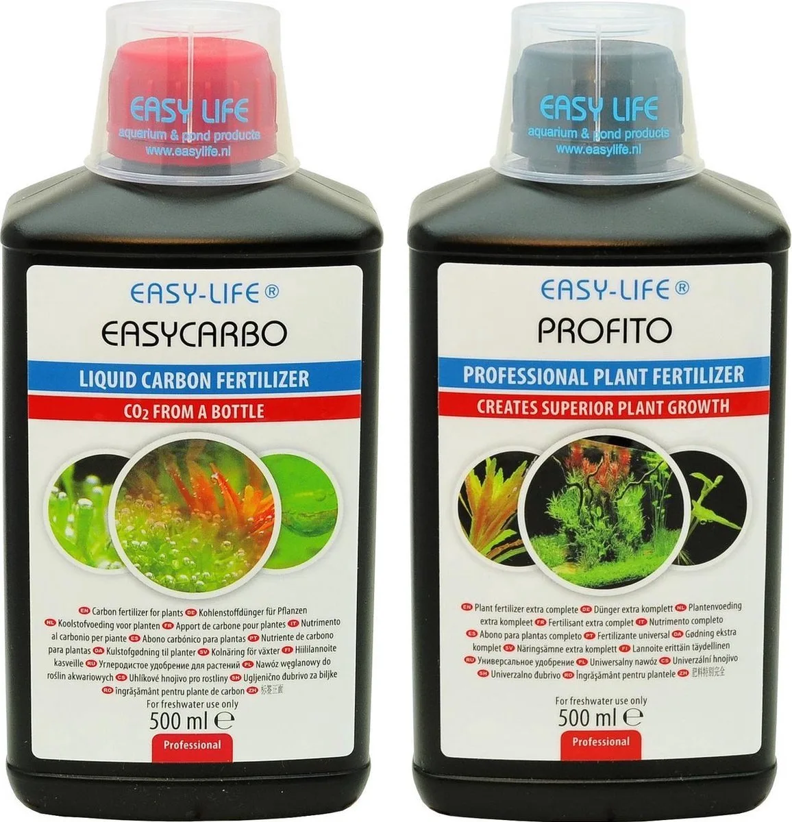 EasyCarbo + Easy Life Profito - 2x 500ml - Complete plantenvoeding voor alle aquariumplanten de Easy Life en Noir – photo produit
