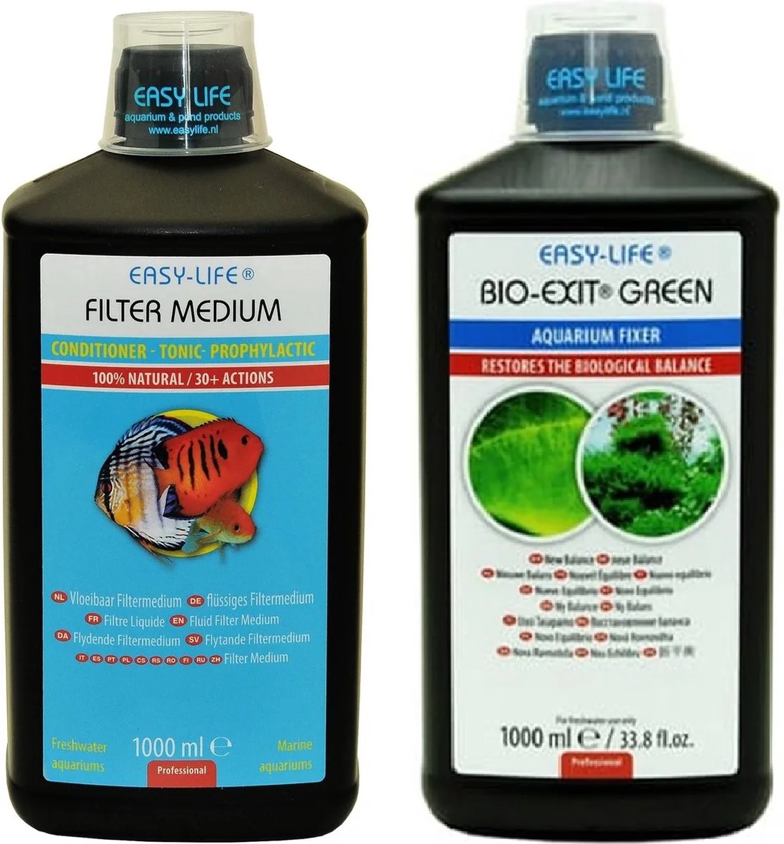 Filter Medium - Waterverbeteraar + Easy-Life - Bio Exit Green - 2x 1000 ml van Easy Life – productfoto
