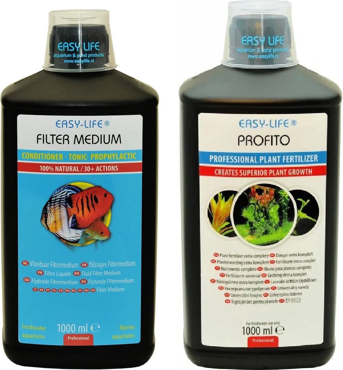Filter Medium - Waterverbeteraar + Easy-Life - Profito - Plantenvoeding - 2x 1000 ml van Easy Life – productfoto