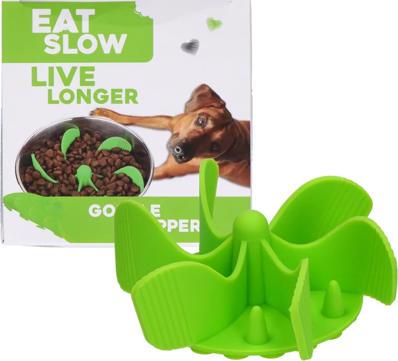 Inzetstuk voor Anti-schrok Voerbak - M - Voerpuzzel - Slowfeeder voor Honden - Gobble Stopper von Eat Slow Live Longer in Grün – Produktfoto