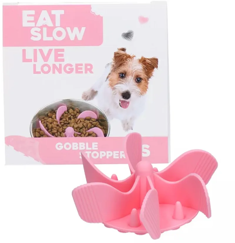 Inzetstuk voor Anti-schrok Voerbak - S - Voerpuzzel - Slowfeeder voor Honden - Gobble Stopper von Eat Slow Live Longer in Rosa – Produktfoto