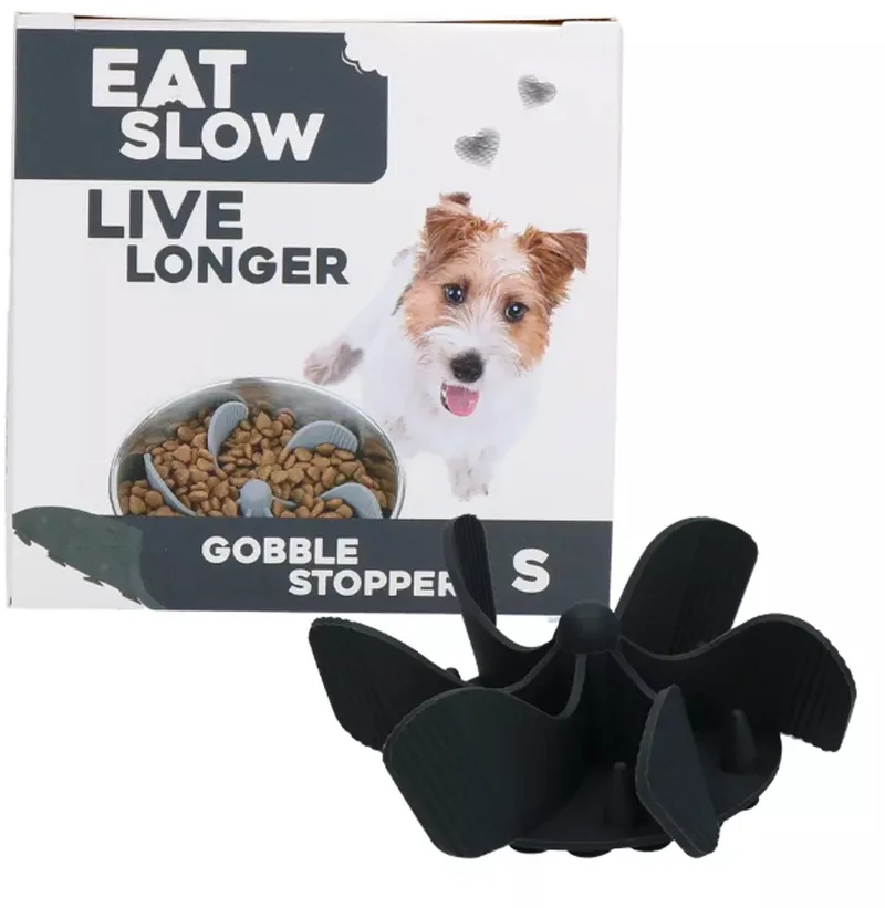 Inzetstuk voor Anti-schrok Voerbak - S - Voerpuzzel - Slowfeeder voor Honden - Gobble Stopper von Eat Slow Live Longer in Grau – Produktfoto