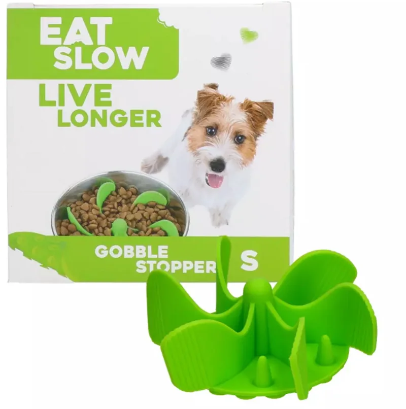 Inzetstuk voor Anti-schrok Voerbak - S - Voerpuzzel - Slowfeeder voor Honden - Gobble Stopper von Eat Slow Live Longer in Grün – Produktfoto