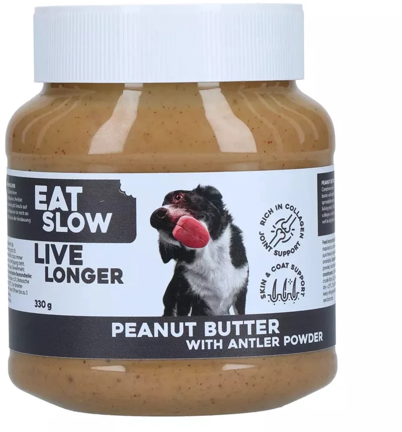 Pindakaas + Collageen poeder - Hondensnack - Hondenpindakaas - 330 g von Eat Slow Live Longer – Produktfoto