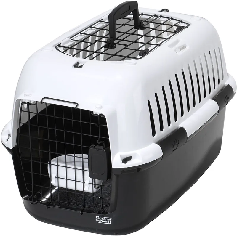 Adventurer 50 Basic Edition - Transportbox Hond en Kat tot 10 kg - 2 Metalen Deuren & Drinkbakje - 49x32x32cm - Charcoal by Ebi in <> – product photo