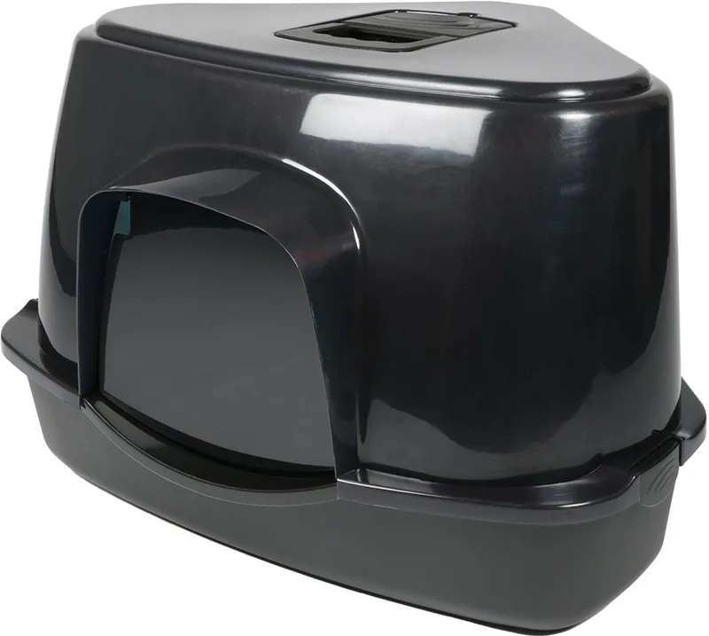 Cat House Prism 70 - Zen Series - Hoek kattenbak - Gesloten Kattenbak - 70x56x46cm fra Ebi i Sort – produktbillede