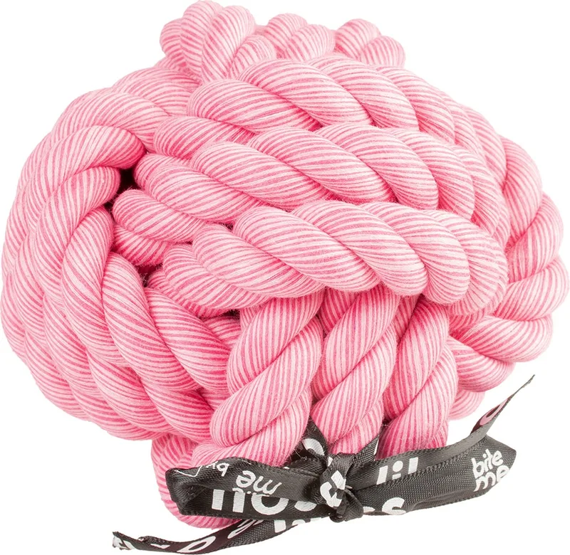 Hond - 'ballin' Gevlochten Bal 12x12x12cm - 227223 by Ebi in Pink – product photo
