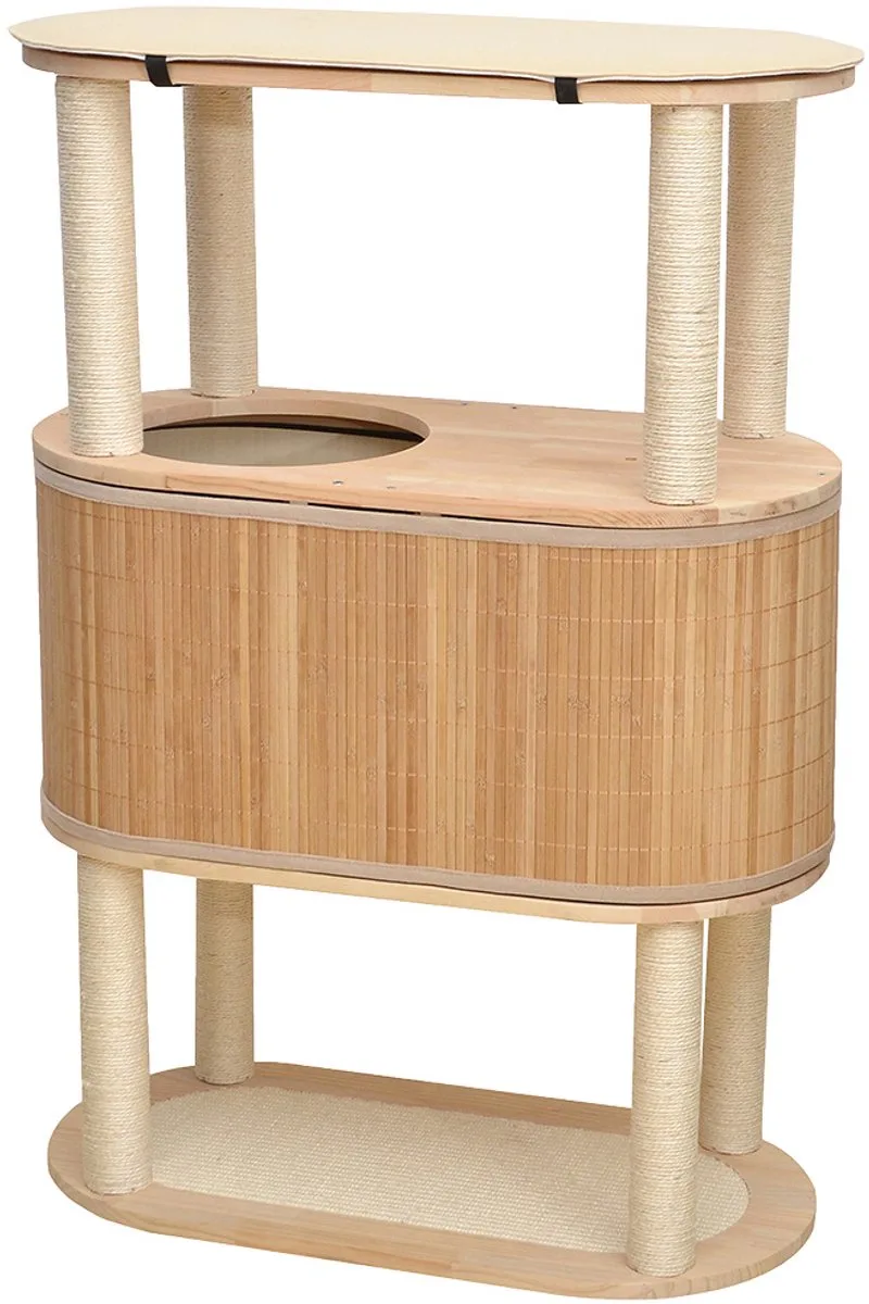 Krabpaal Bamboe Tori | 78x39x113cm von Ebi in Beige – Produktfoto