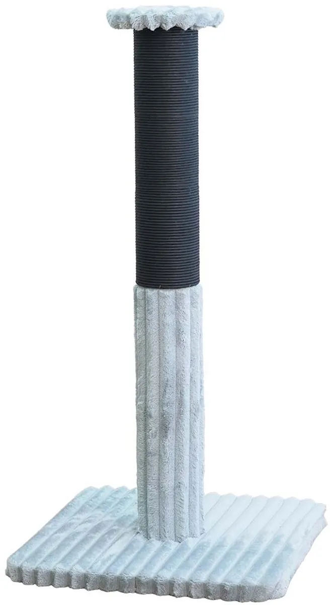 Krabzuil Vicenza - Extra Hoge Krabpaal met Brede Paal Ø12cm - Pluche & Papieren Touw - 48x48x94cm de Ebi en Gris – photo produit