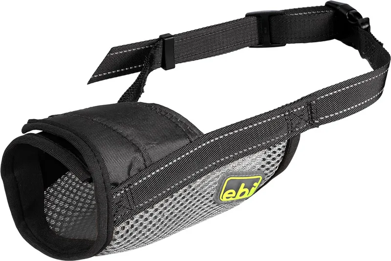 Muilkorf - Hond - Muilband Mesh S - 14-28cm / Ø16-20cm - 1st de Ebi en Noir – photo produit