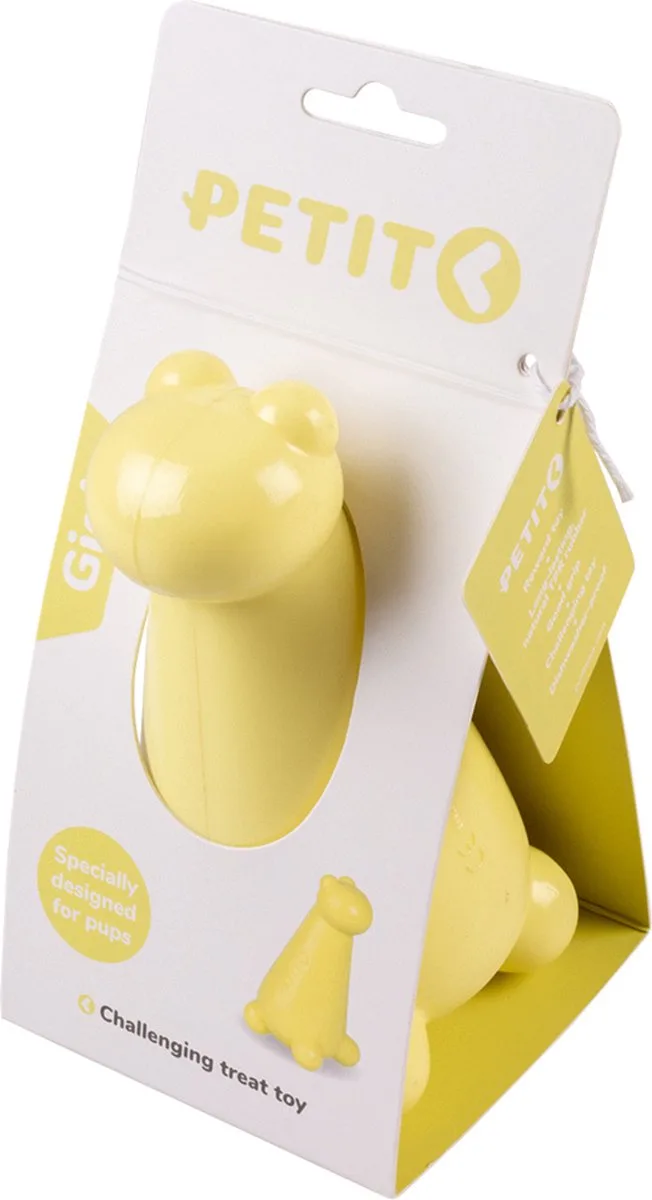 Petit Beloningsspeeltje Gigi 9x9x15 cm - Hondenspeelgoed de Ebi en Jaune – photo produit
