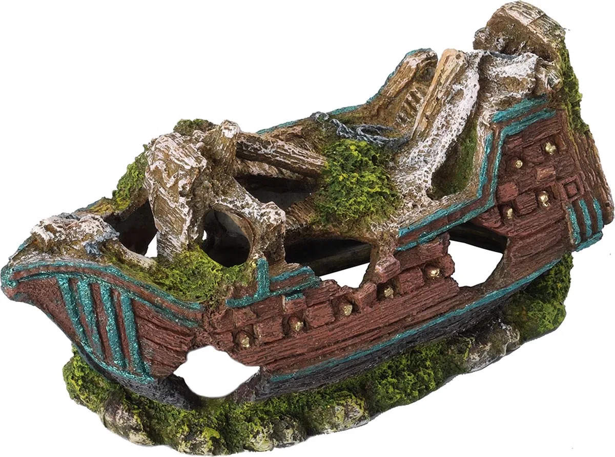 Décoration d'épave de bateau Décoration d'aquarium 15 cm de Ebi – photo produit