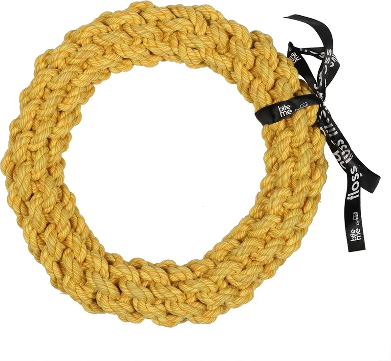 Speelgoed Voor Dieren - Hond - 'da-chain' Gevlochten Ring 28cm - 1st by Ebi in Yellow – product photo