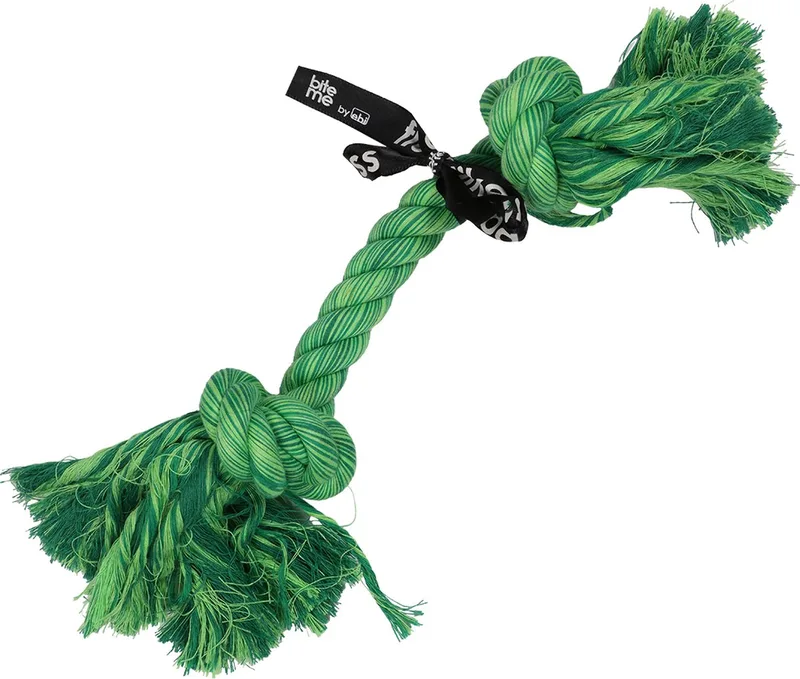 Speelgoed Voor Dieren - Hond - 'do You Even Floss Dawg' Speeltouw 2 Knopen 30cm - 1st by Ebi in Green – product photo