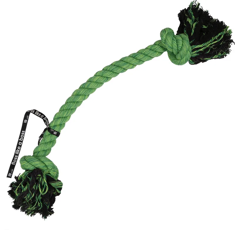 Speelgoed Voor Dieren - Hond - 'do You Even Floss Dawg' Speeltouw 2 Knopen 95cm - 1st fra Ebi i Grøn – produktbillede