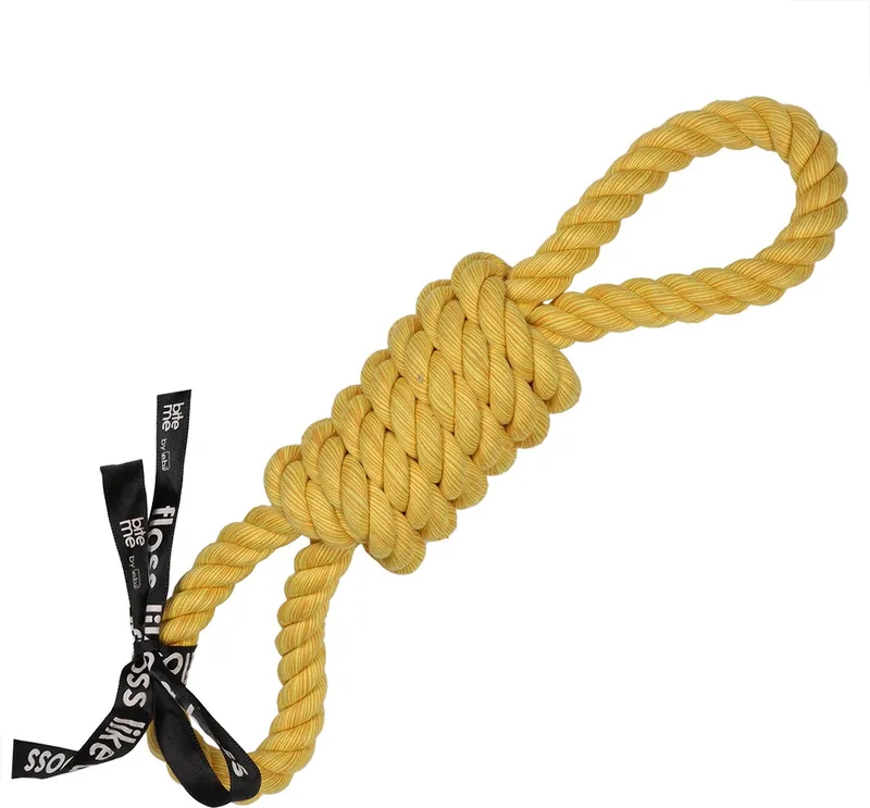 Speelgoed Voor Dieren - Hond - 'tug Life' Speeltouw 2 Lussen 32cm - 1st von Ebi in Gelb – Produktfoto