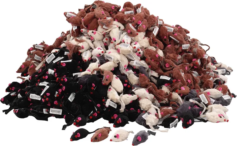 Speelgoed Voor Dieren - Kat - Bontmuisje Korthaar Met Bel Nature 50mm - 1st by Ebi in Black – product photo