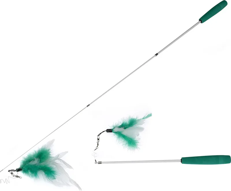 Speelgoed Voor Dieren - Kat - Fishing Rod Telescope, Voeder 35-95cm - 1st von Ebi in Grün, Weiß – Produktfoto