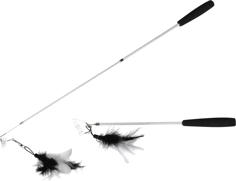 Speelgoed Voor Dieren - Kat - Fishing Rod Telescope, Voeder 35-95cm - 1st von Ebi in Schwarz, Weiß – Produktfoto