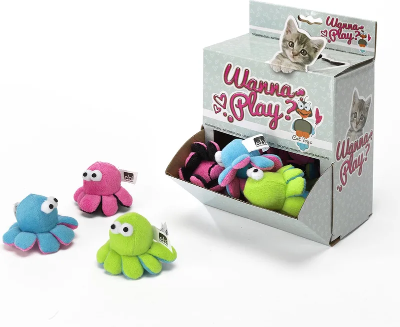Speelgoed Voor Dieren - Kat - Wanna Play Octopus Rattle 8x4,5cm - 1st de Ebi en <> – photo produit