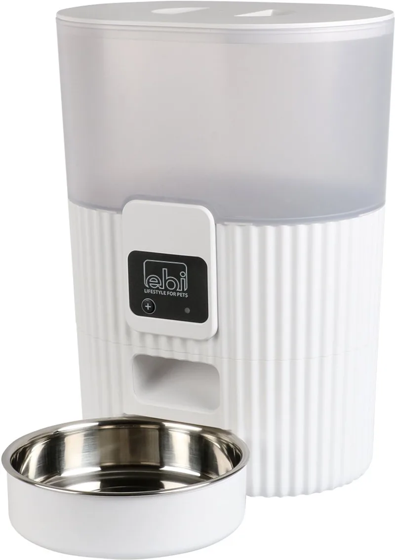 Tinago - Smart Feeder - Voerautomaat Kat - 3,5L - 21x15x28cm de Ebi en Blanc – photo produit