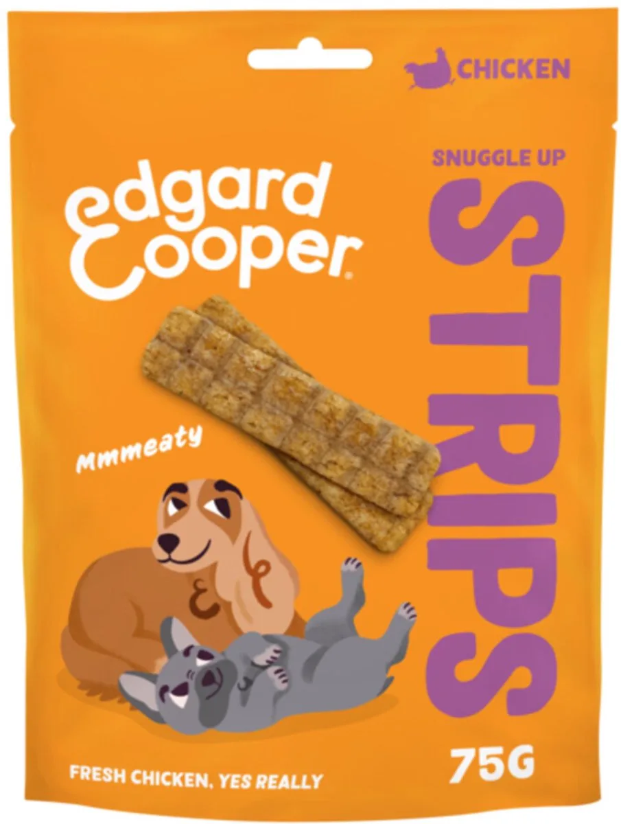 10x Edgard & Cooper Adult Strips Kip 75 gr van Edgard & Cooper – productfoto
