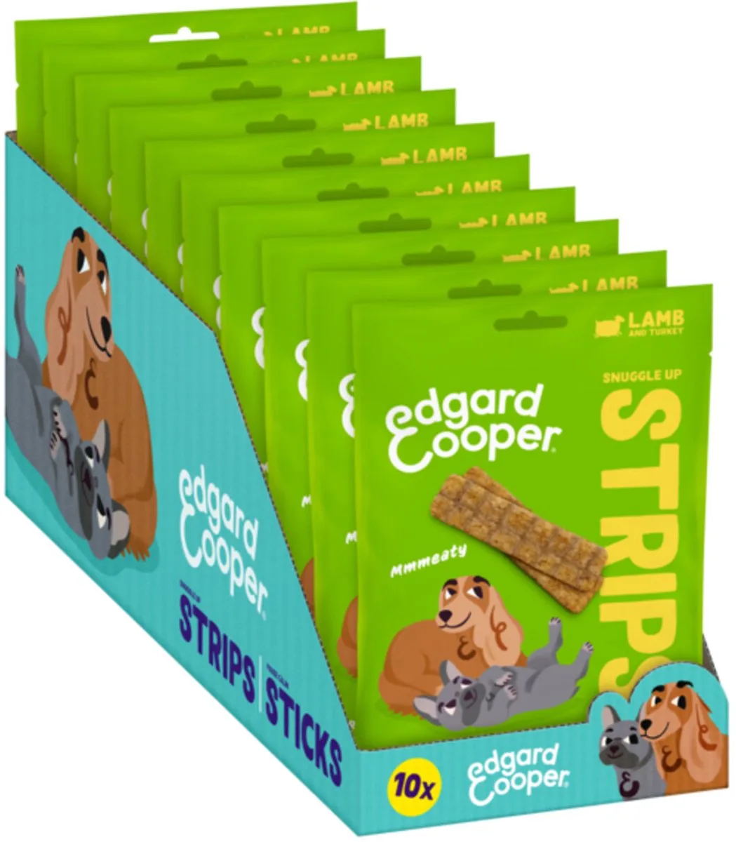 10x Edgard & Cooper Adult Strips Lam & Kalkoen 75 gr de Edgard & Cooper – photo produit