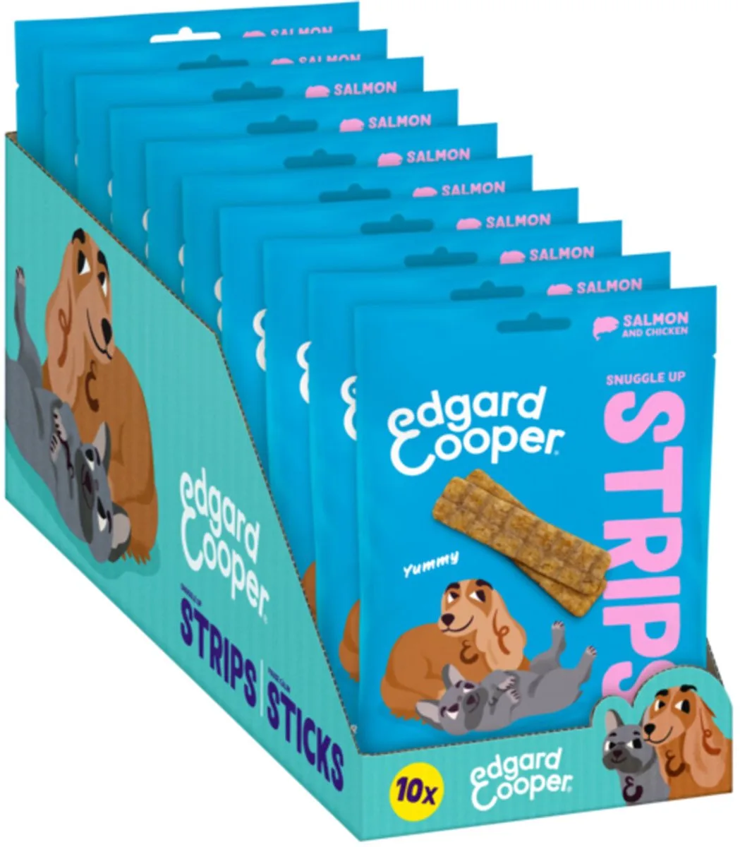 10x Edgard & Cooper Adult Strips Zalm & Kip 75 gr von Edgard & Cooper – Produktfoto