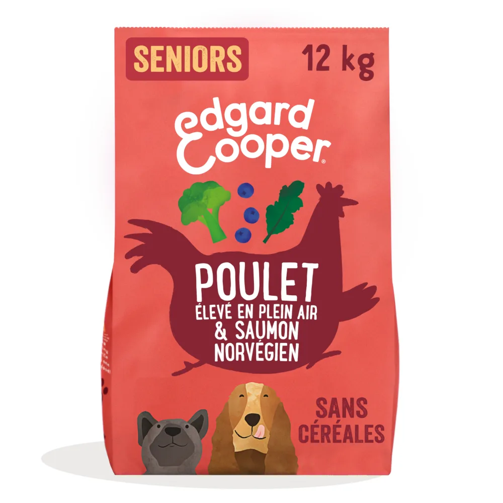 12kg Edgard & Cooper Senior Graanvrij Kip, Zalm - Hondenvoer by Edgard & Cooper – product photo