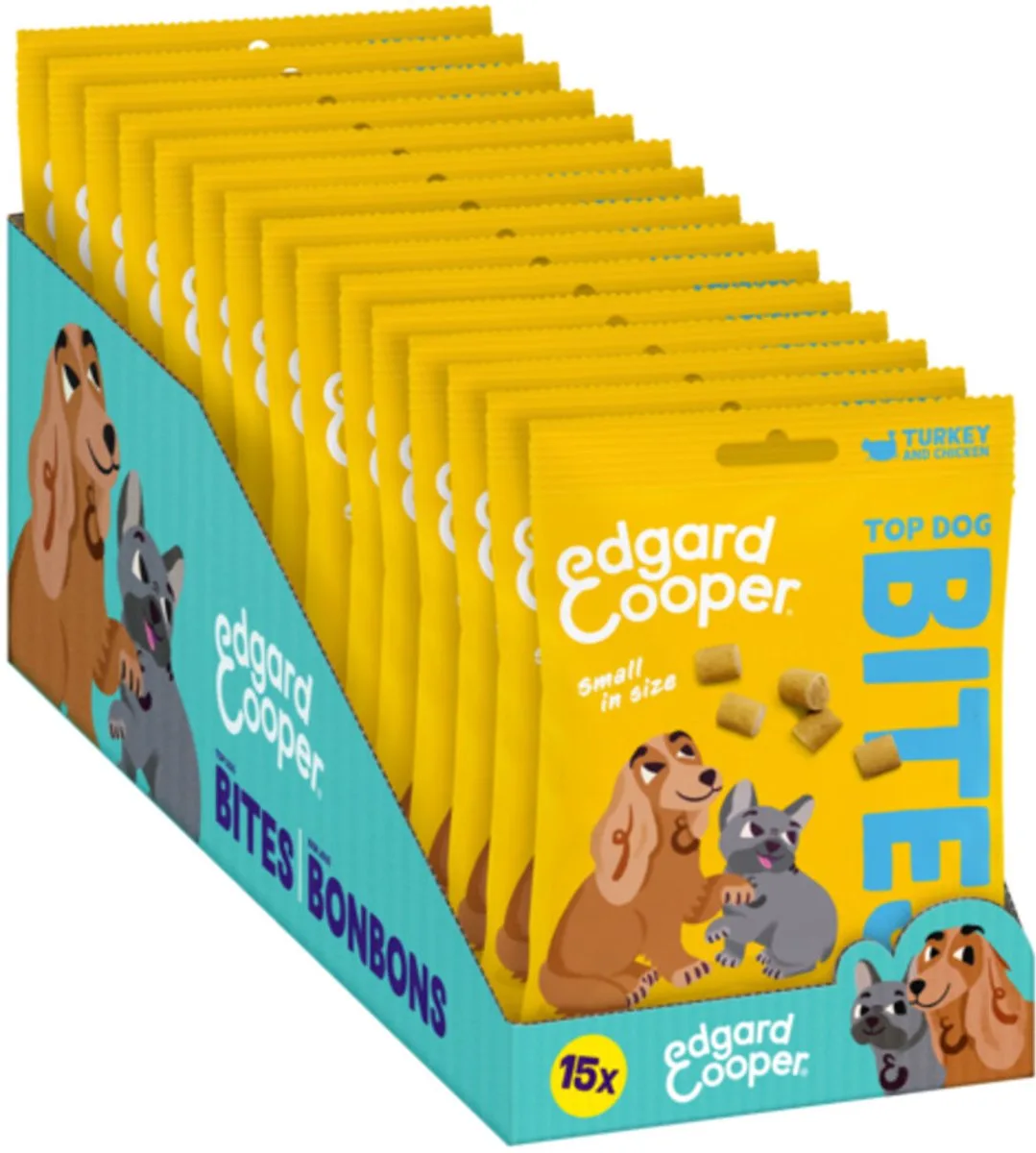 15x Edgard & Cooper Adult Bite S Kalkoen & Kip 50 gr van Edgard & Cooper – productfoto
